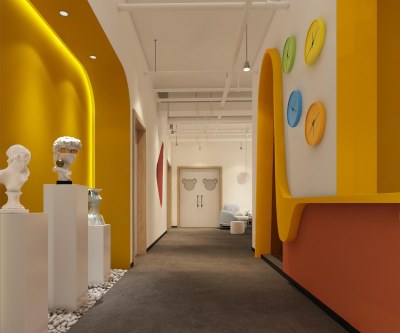 现代幼儿园走廊过道3D模型下载